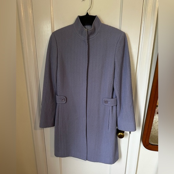 Isabella Demarco Sophisticated Purple Trench Coat with Minimalist Design - Picture 1 of 6